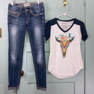 Ariat Crop Jeans 26S and Two Tops